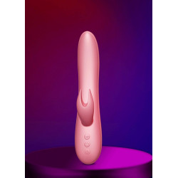 Podgrzewany wibrator z sex masażerem 20cm 10trybów